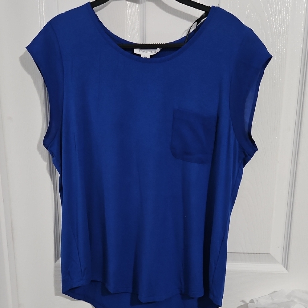 Calvin Klein Royal Blue Sleeveless Blouse